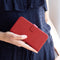 Selencia iPhone 8 Plus / 7 Plus - Echt Lederen Bookcase - Ruimte voor 3 pasjes - Rood