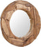 vidaXL - Decoratieve - spiegel - rond - 60 - cm - teakhout