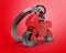 Metalmorphose sleutelhanger motor - Rood