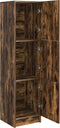 vidaXL - Hoogkast - Gerookt - Eiken - 31,5x32x124 - cm - Gelaagd - Hout