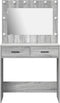 vidaXL - Kaptafel - met - LED - Verlichting - - - Grijs - Sonoma - 78,5x41x135 - cm