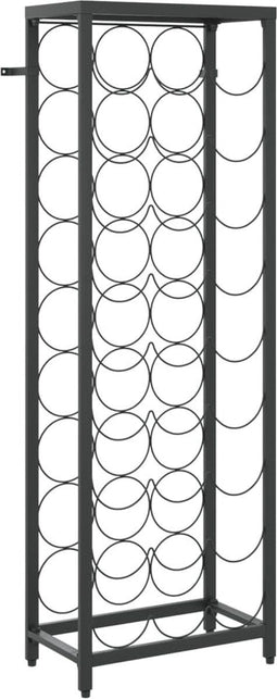 vidaXL - Wijnrek - voor - 27 - flessen - 34x18x100 - cm - smeedijzer - zwart