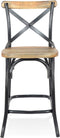 Alterego Cottage Mini Barkruk - Verouderde Walnoten Afwerking - 47x50x100cm