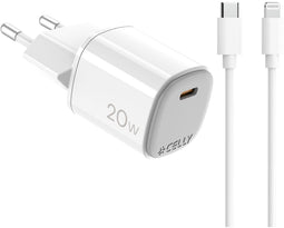 Celly UPTC1USBC20WCTL - Thuislader - 20W GaN technologie - Wit
