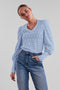 Pieces PCCHRISTY NEW - LS TOP BC Dames T-shirt - V-hals met mouwdetail - Maat XS