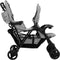 vidaXL - Tweelingkinderwagen - tandem - staal - lichtgrijs