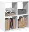 vidaXL - Kamerscherm - / - boekenkast - 69,5x29x69,5 - cm - bewerkt - hout - wit