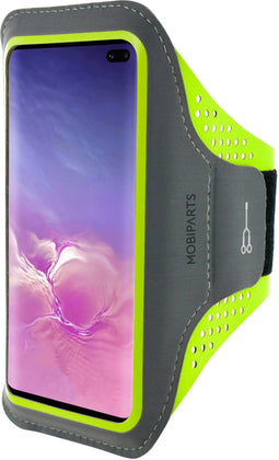 Mobiparts Comfort Fit Sport Armband - Samsung Galaxy S10 Plus - Neon Groen