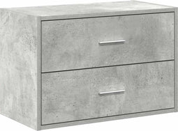 vidaXL - Kast - met - 2 - lades - 60x31x40 - cm - bewerkt - hout - betongrijs