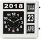 Perel Analoge kalenderklok 31×31 cm - Dementieklok - Groot flip-over display - Zwart-Wit