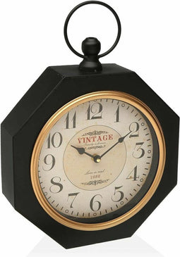 Muurklok Versa bLACK Metaal (28 x 8 x 40 cm)