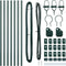 vidaXL - Tuinpalen - 7 - stuks - Groen - Ø32 - mm - 100 - cm - Gegalvaniseerd - Staal