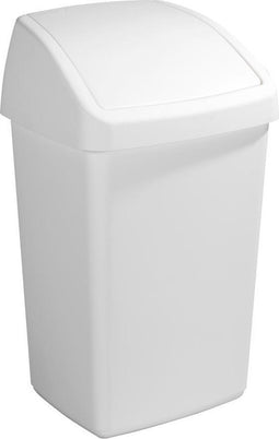 Sunware - Delta prullenbak met swingdeksel 50L wit - 39,5 x 34,5 x 66,5 cm