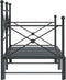 vidaXL - Slaapbank - met - onderschuifbed - zonder - matras - 80x200cm - staal - zwart