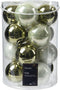 Kerstbal glas d8 cm groen/wit 16st