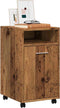 vidaXL - Kast - met - wielen - 33x38x60 - cm - bewerkt - hout - oud - houtkleurig
