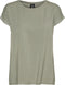 Vero Moda VMLAVA PLAIN SS TOP LUREX STRIP GA NOOS - Dames T-shirt - Kaki groen - Maat XS