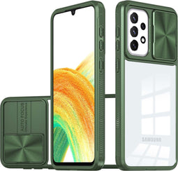 imoshion Hoesje Geschikt voor Samsung Galaxy A23 (5G) Hoesje - imoshion Camslider Backcover - Donkergroen