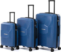 Milanoro Kofferset - 3-delig - Lichtgewicht Polypropyleen 360° Wielen TSA-slot - Blauw (3 stuks)