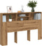 vidaXL - Hoofdbordkast - 160x19x103,5cm - bewerkt - hout - artisanaal - eikenkleur