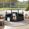 tectake® Puppy-box Carola - Opvouwbare Dierenbox - 8 meshvensters 2 deuren - Zwart (Nr. 402438)