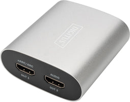 Digitus DS-45337 - HDMI Adapter - UHD 4K/60Hz eARC Audio Extractor - Zilver Zwart