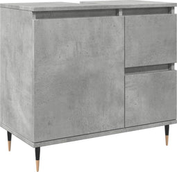 vidaXL - Badkamerkast - 65x33x60 - cm - bewerkt - hout - betongrijs