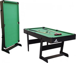 Cougar Hustle XL opklapbare Pooltafel Zwart/groen - 6ft. Pooltafel voor thuis - Poolbiljart tafel inclusief één set poolballen, triangel, 2 keuen, biljartkrijt en een borstel - 183x91x79cm