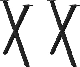 vidaXL - Eettafelpoten - 2 - st - X-vormig - 70x(72-73) - cm - staal - zwart