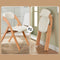 SoBuy FST92-W - Houten Klapstoel - Gestoffeerd Zitkussen - Natuur/Wit 47.5x77x59 cm