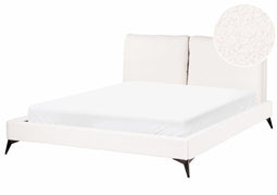 MELLE - Tweepersoonsbed - Gebroken wit - 160 x 200 cm - Bouclé