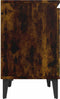 vidaXL - Nachtkastjes - met - metalen - poten - 40x30x50 - cm - gerookt - eikenkleurig
