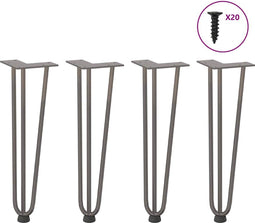 vidaXL - Haarspeld - tafelpoten - 4 - st - 42 - cm - massief - staal - naturel