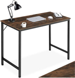 tectake® Jenkins - Bureau - Industrieel design - Houten bureaublad - Donkerbruin - Afmetingen (LxBxH) 100 x 50 x 75,5 cm