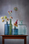 Mica Decorations Guan - Fles Vaas - H40 x Ø15 cm - Gerecycled Glas - Blauw
