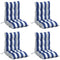 vidaXL - Stoelkussens - 4 - st - lage - rug - gestreept - oxford - stof - wit - en - blauw