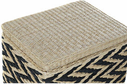 Wasmand DKD Home Decor Natuurlijk Zwart Polyester Koloniaal Vezel (43 x 32 x 50,5 cm)