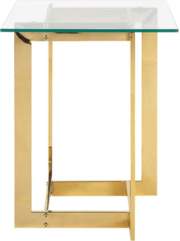 Bijzettafel glas/goud CRYSTAL