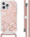 iMoshion Hoesje Geschikt voor iPhone 13 Pro Hoesje Met Koord - iMoshion Design Hoesje met Koord - Goud / Pink Graphic
