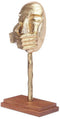 Decoratieve figuren Gezicht Gouden Hout Metaal 17 x 33,5 x 10 cm