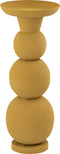 PTMD Shannan Yellow round iron candle holder w bulbs M