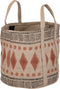 PTMD Noyaan Brown jute round basket rhombic pattern L