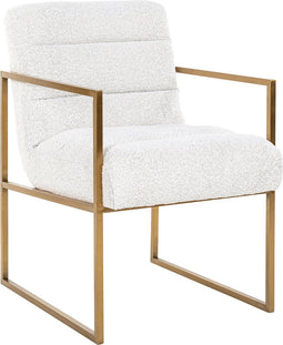 Richmond Stoel Lizzy White Bouclé / gold (Copenhagen 900 Bouclé White)