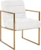 Richmond Stoel Lizzy White Bouclé / gold (Copenhagen 900 Bouclé White)