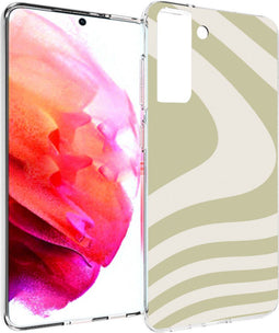 imoshion Hoesje Geschikt voor Samsung Galaxy S21 FE Hoesje Siliconen - imoshion Design hoesje - Groen / Retro Green