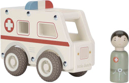 Little Dutch - Houten Ambulance - Inclusief verpleegkundige - Wit