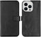 Selencia iPhone 14 Pro - Echt Lederen Bookcase - 3 Pashouders - Zwart