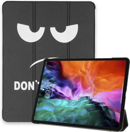 imoshion Tablet Hoes - Geschikt voor iPad Pro 12.9 (2020) / Pro 12.9 (2018) - Design Trifold Bookcase - Don't touch