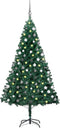 vidaXL - Kunstkerstboom - met - verlichting - en - kerstballen - 180 - cm - PVC - groen