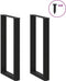 vidaXL - Salontafelpoten - 2 - st - U-vormig - 40x(90-91) - cm - staal - zwart